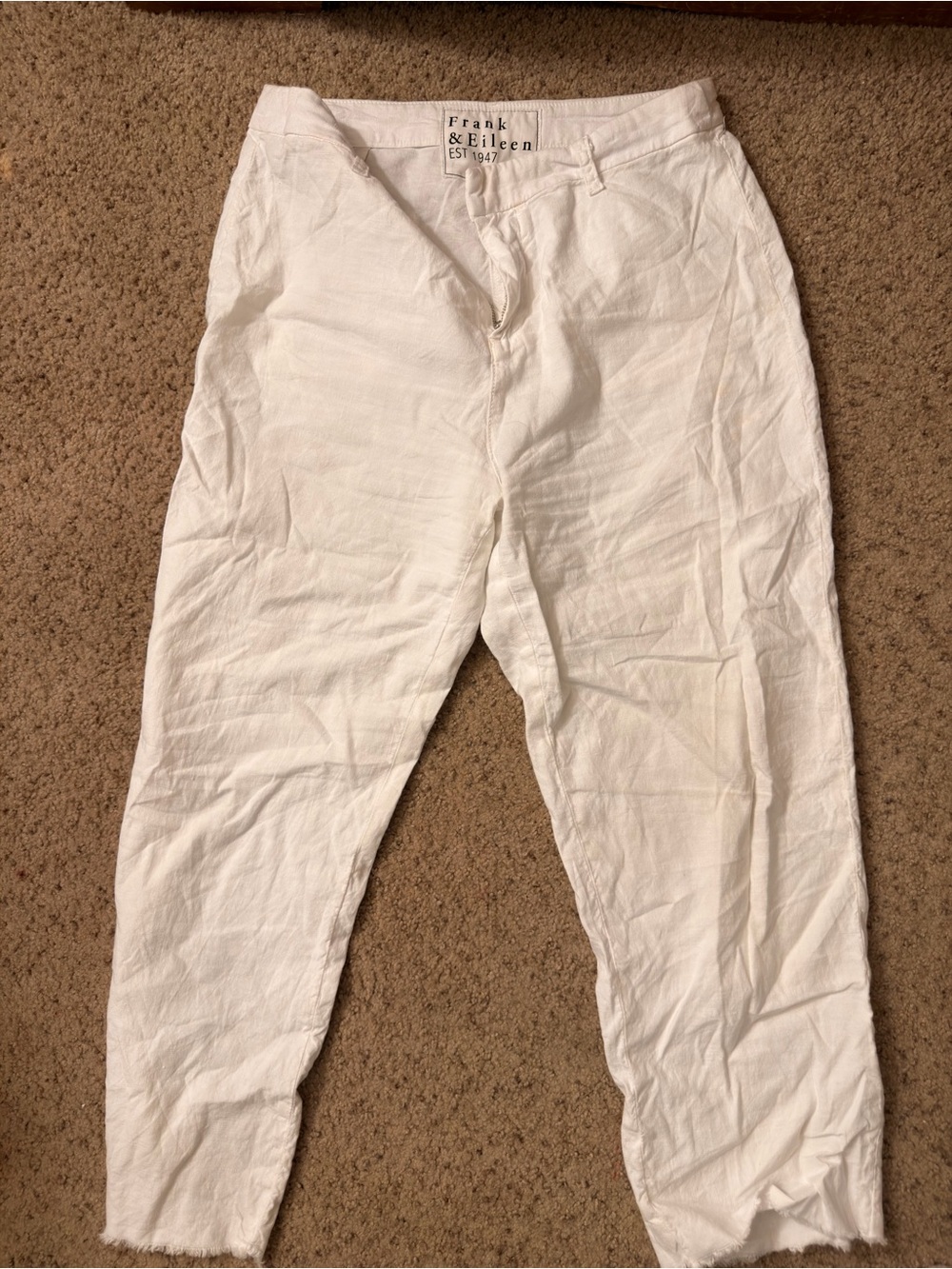 Frank & Eileen White women Linen Blend Pants